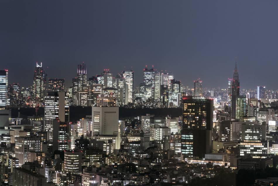 从惠比寿花园广场眺望的夜景