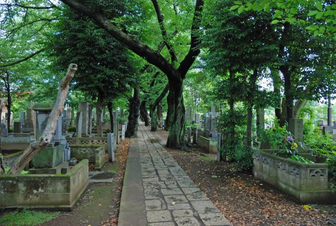 Un sentiero nel cimitero di Yanaka