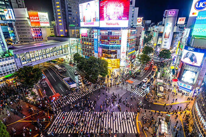 Alle-Gehen-Kreuzung von Shibuya