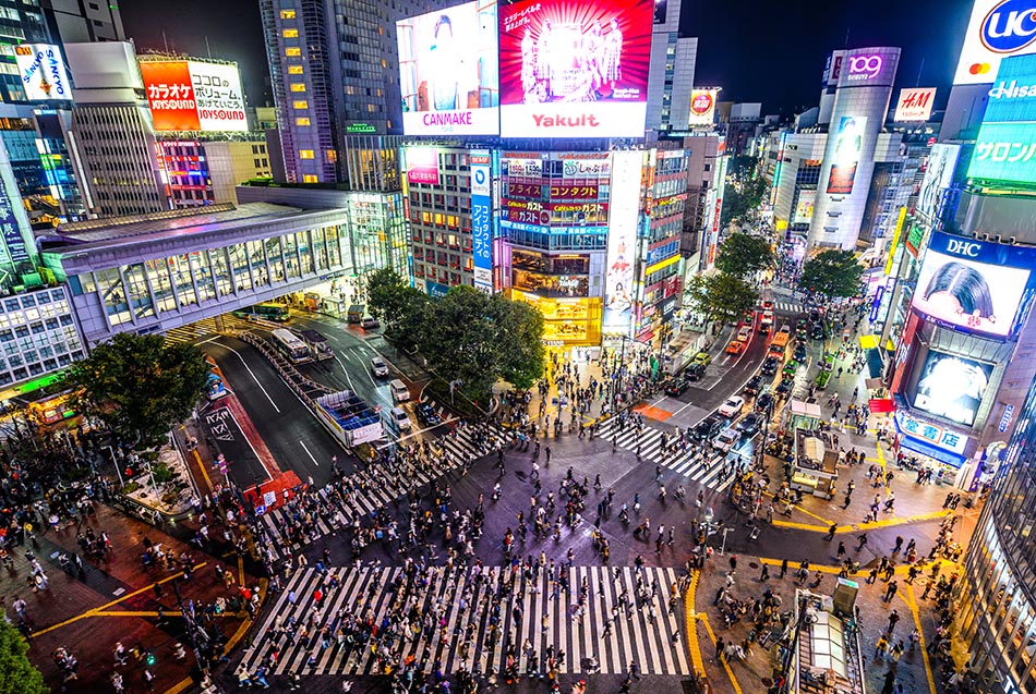 Alle-Gehen-Kreuzung von Shibuya