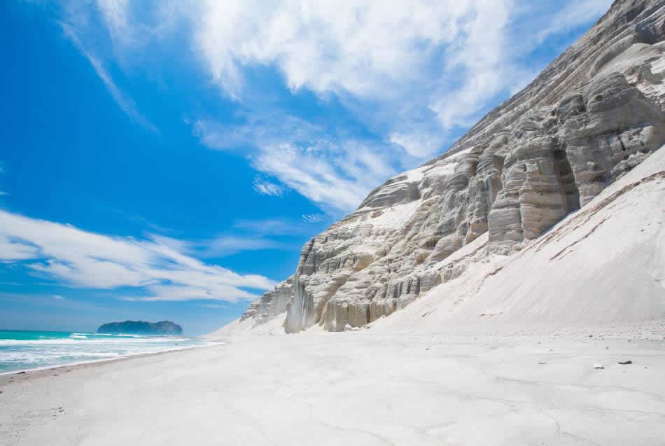 Beaches along the shoreline of Niijima Island