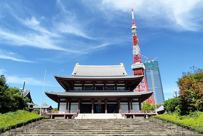 Temple Zojoji et tour de Tokyo