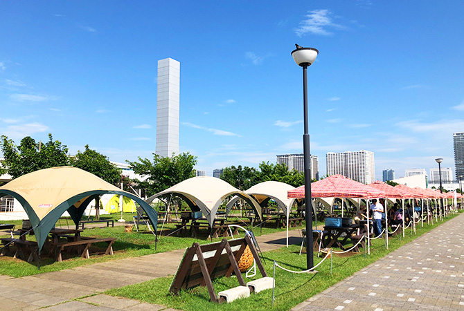 Parc Toyosu Gururi (espace barbecue)