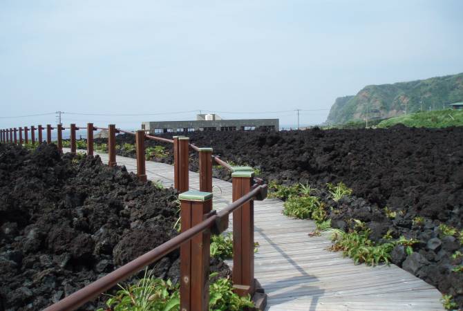 Promenade dans le champ volcanique