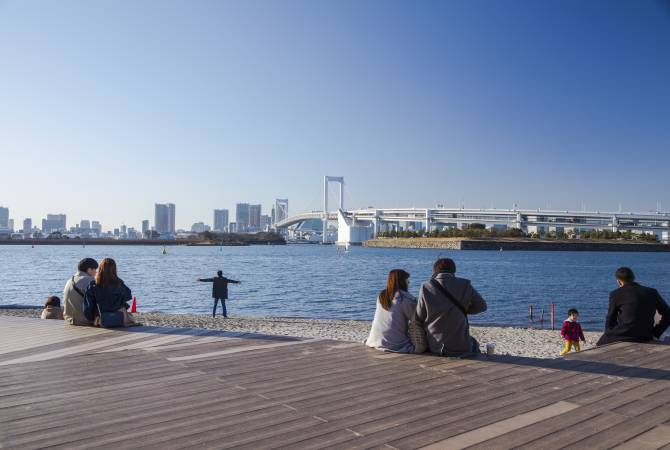 お台場海浜公園のデッキ