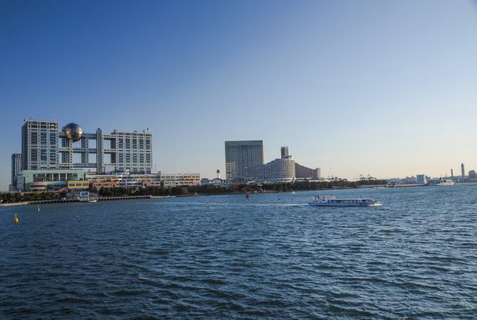 View of Odaiba seen from a water bus