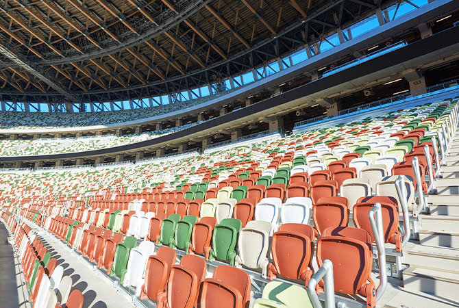 Gradas en el Estadio Nacional de Japón