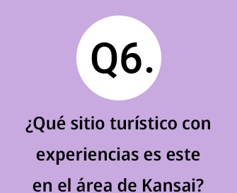 Q6.&iquest;Qu&eacute; sitio tur&iacute;stico con experiencias es este en el &aacute;rea de Kansai?